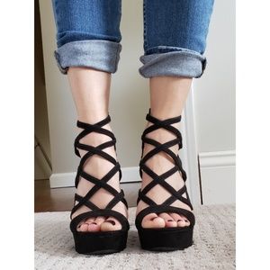 GUESS Kadani caged strappy sexy high heels 7